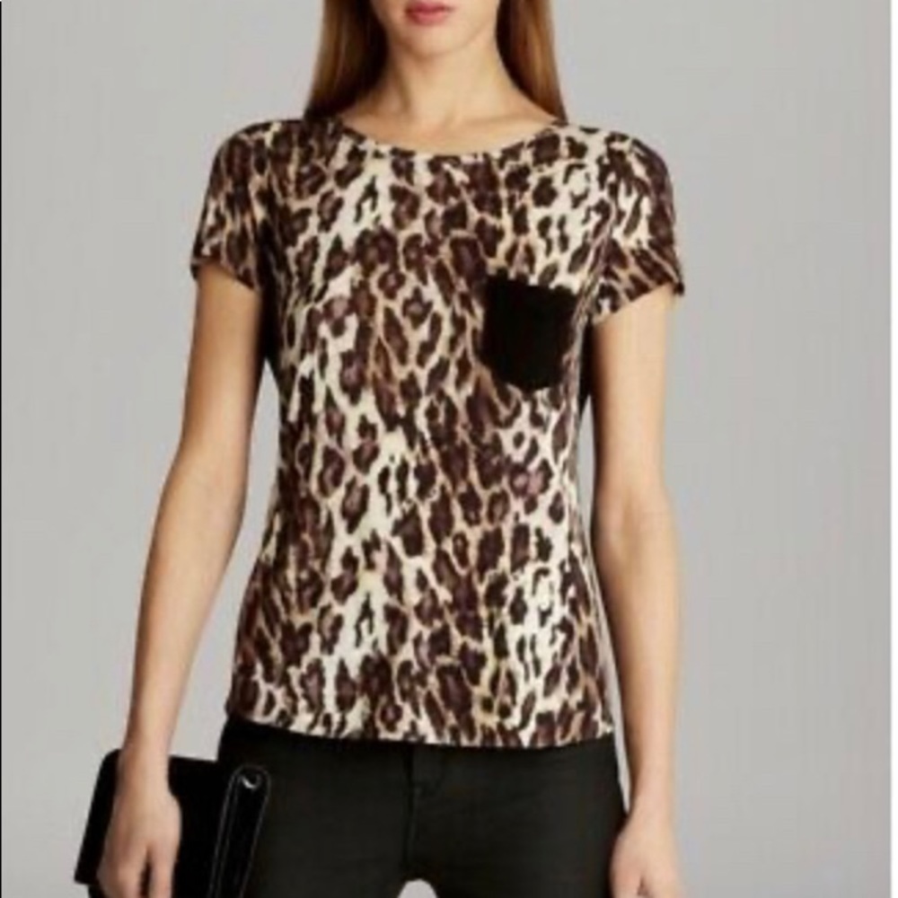 Karen Millen leopard print T-shirt and sheer back